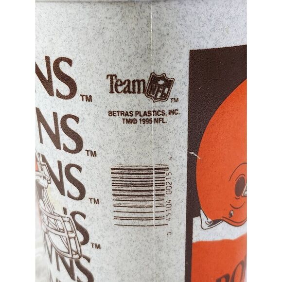 Cleveland Browns NFL FOOTBALL SUPER THERMO VINTAGE 1995 Plastic Lidded Cup Mug # - Picture 4 of 9